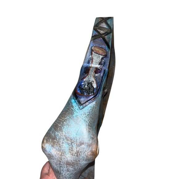 Jane yoo wearable art leather purse shoulder bag vintage retro - Picture 5 of 7